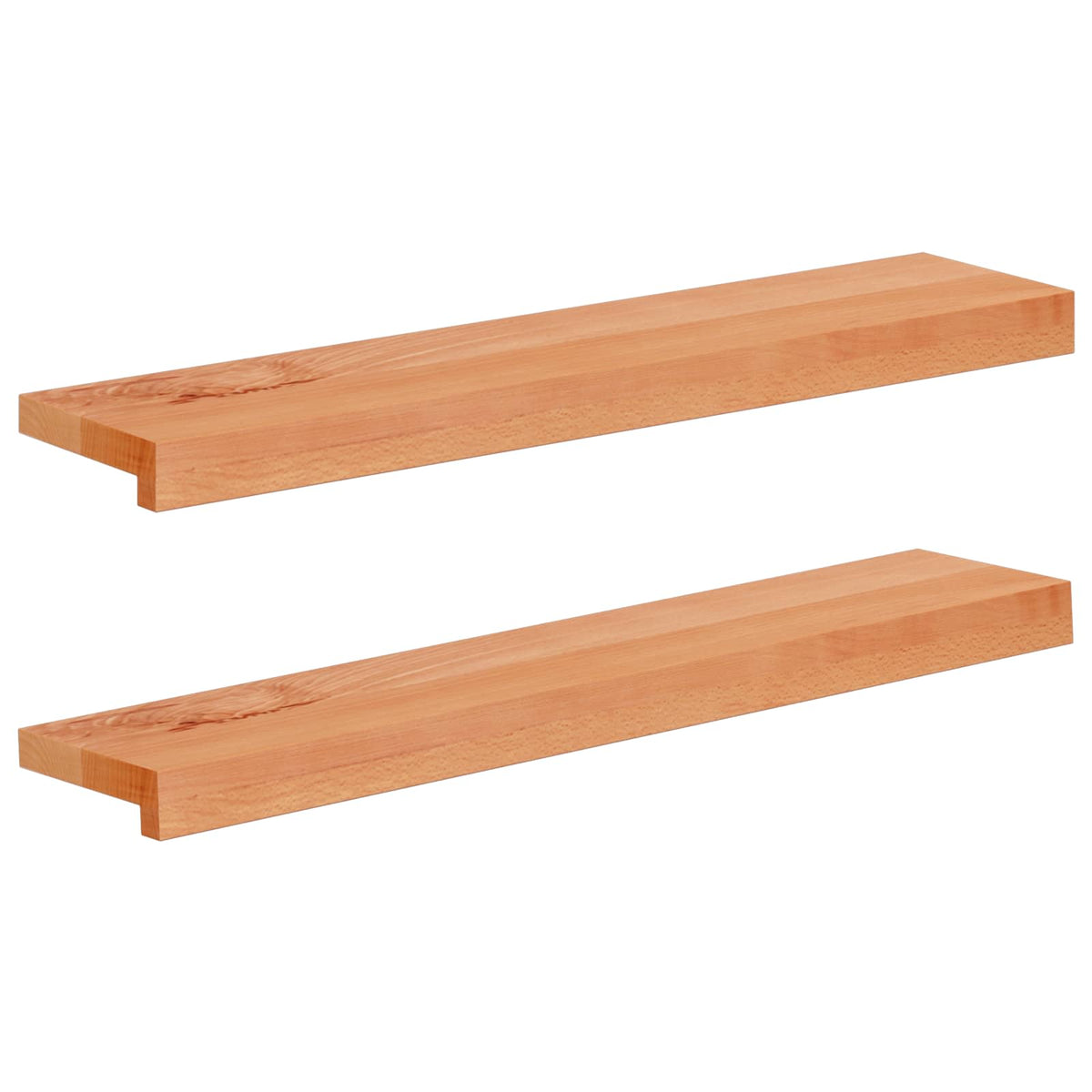 vidaXL Window Sills 2 pcs Varnish 80x 20 x 2 cm Solid Beech Wood 2