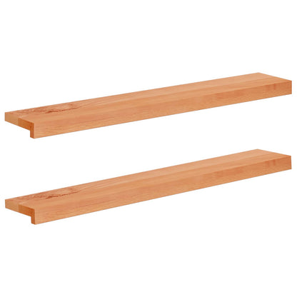 vidaXL Window Sills 2 pcs Varnished 90 x 20 x 2 cm Solid Beech Wood 1
