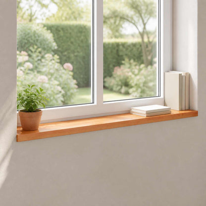 vidaXL Window Sills 2 pcs Solid Beech Wood Depth 20 cm Varnish