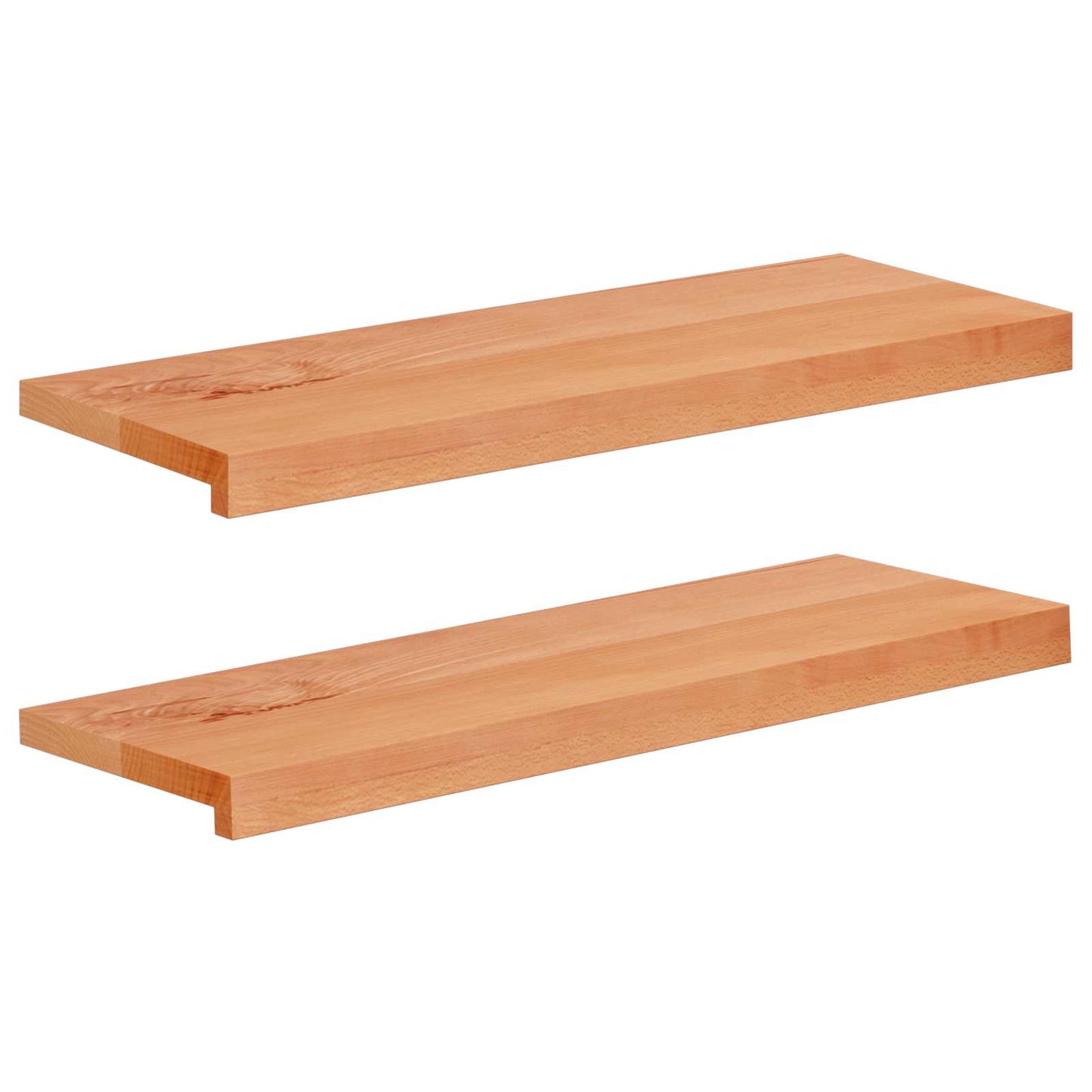 vidaXL Window Sills 2 pcs Varnished 80x 25 x 2 cm Solid Beech Wood 1