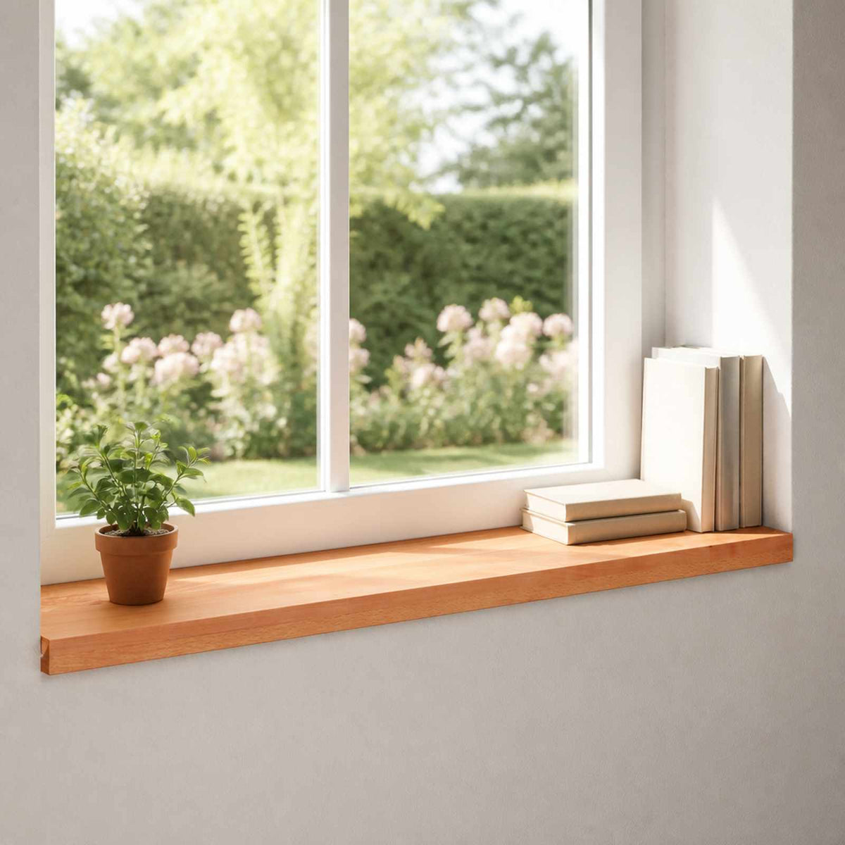 vidaXL Window Sills 2 pcs Varnish 70 x 30 x 2 cm Solid Beech Wood 1