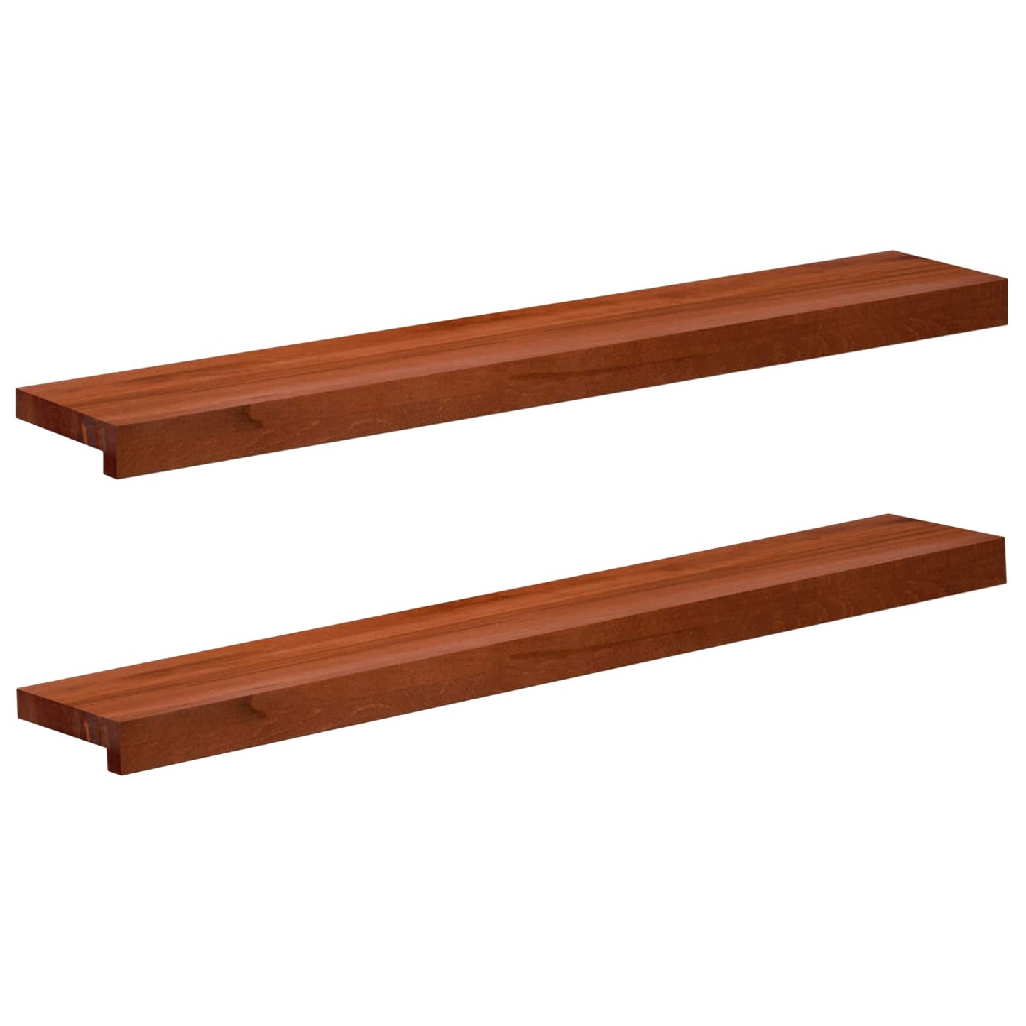 vidaXL Window Sills 2 pcs Brown 100 x 15 x 2 cm Solid Beech Wood 1