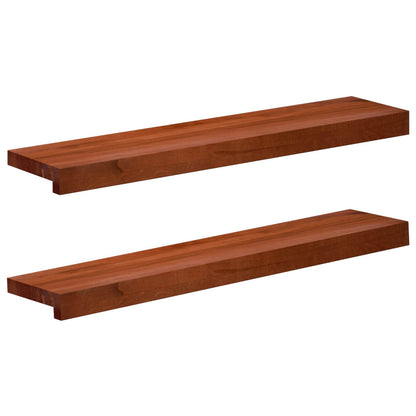 vidaXL Window Sills 2 pcs Brown 80x 20 x 2 cm Solid Beech Wood 1