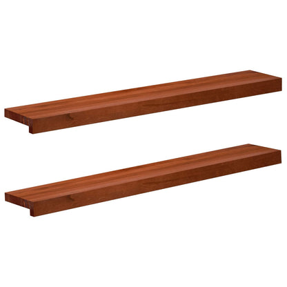 vidaXL Window Sills 2 pcs Brown 100 x 20 x 2 cm Solid Beech Wood 1