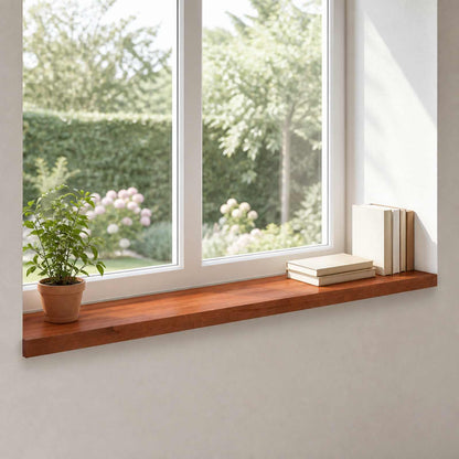 vidaXL Window Sills 2 pcs Brown 110 x 20 x 2 cm Solid Beech Wood 1