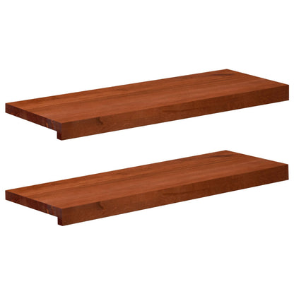 vidaXL Window Sills 2 pcs Brown 80x 25 x 2 cm Solid Beech Wood 1