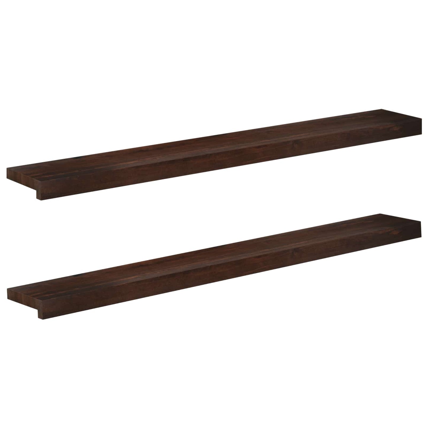 vidaXL Window Sills 2 pcs Dark Brown 110 x 15 x 2 cm Solid Beech Wood 1