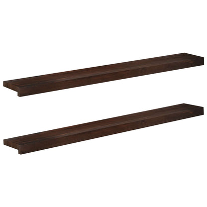 vidaXL Window Sills 2 pcs Dark Brown 110 x 15 x 2 cm Solid Beech Wood 1