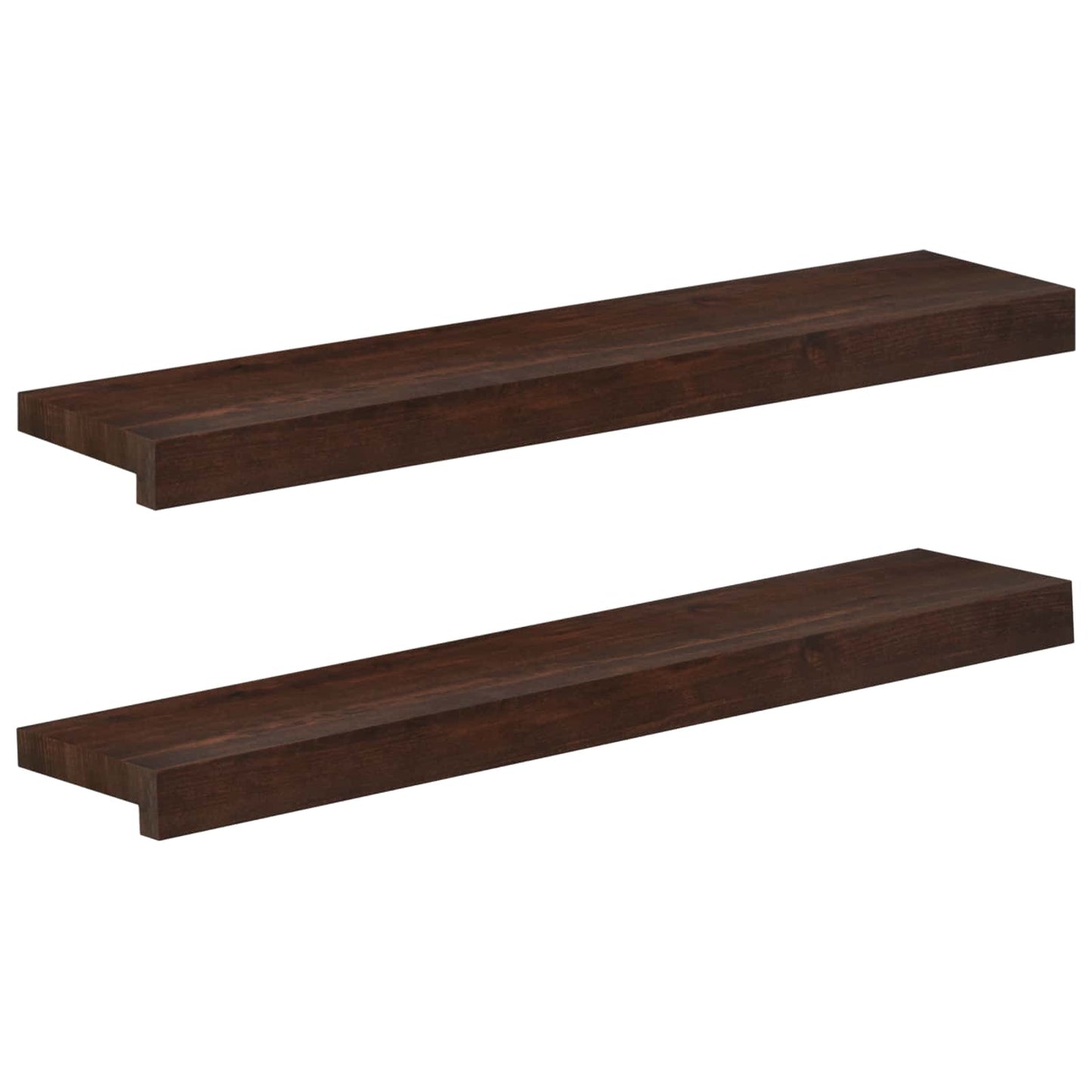 vidaXL Window Sills 2 pcs Dark Brown 80x 20 x 2 cm Solid Beech Wood 1