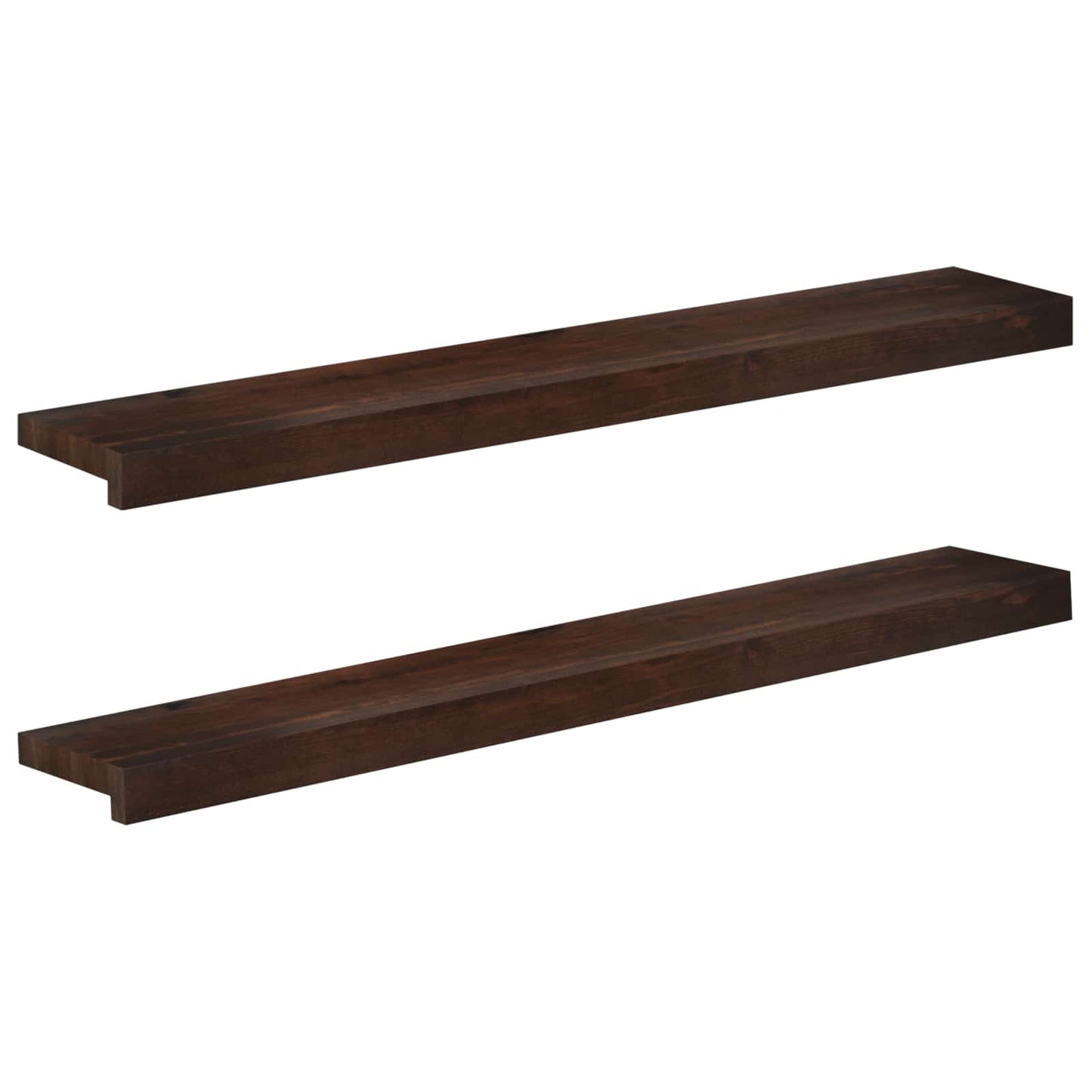 vidaXL Window Sills 2 pcs Dark Brown 90 x 20 x 2 cm Solid Beech Wood 1