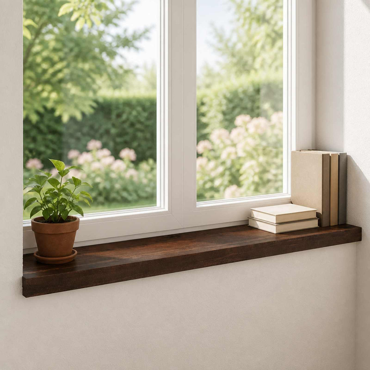 vidaXL Window Sills 2 pcs Dark Brown 70 x 30 x 2 cm Solid Beech Wood 1