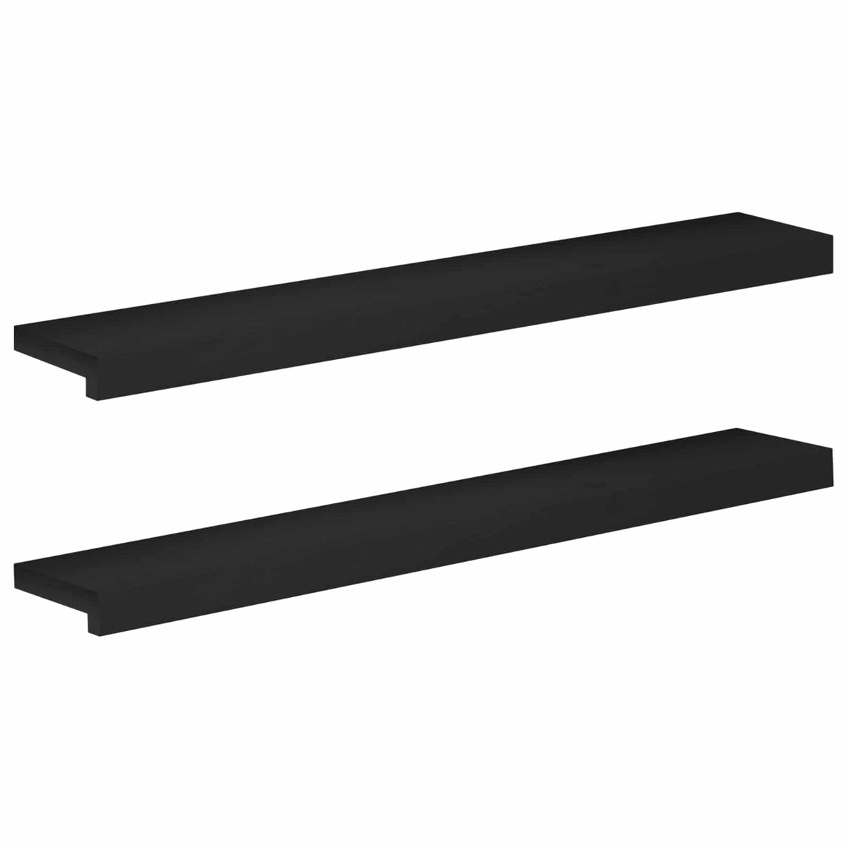 Window Sills 2 pcs Black Solid Beech Wood