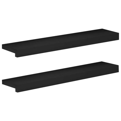 vidaXL Window Sills 2 pcs Black 80x 20 x 2 cm Solid Beech Wood 2