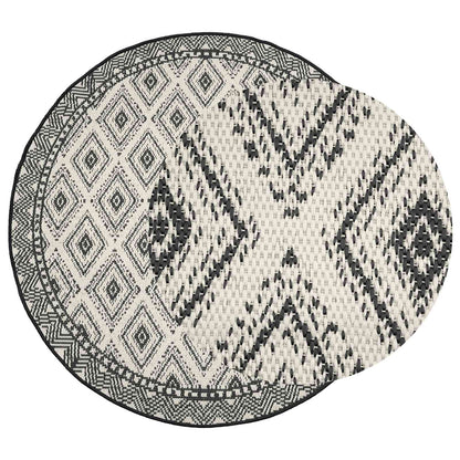 vidaXL Area Rug Natural and Black Ø 160 cm PET 2