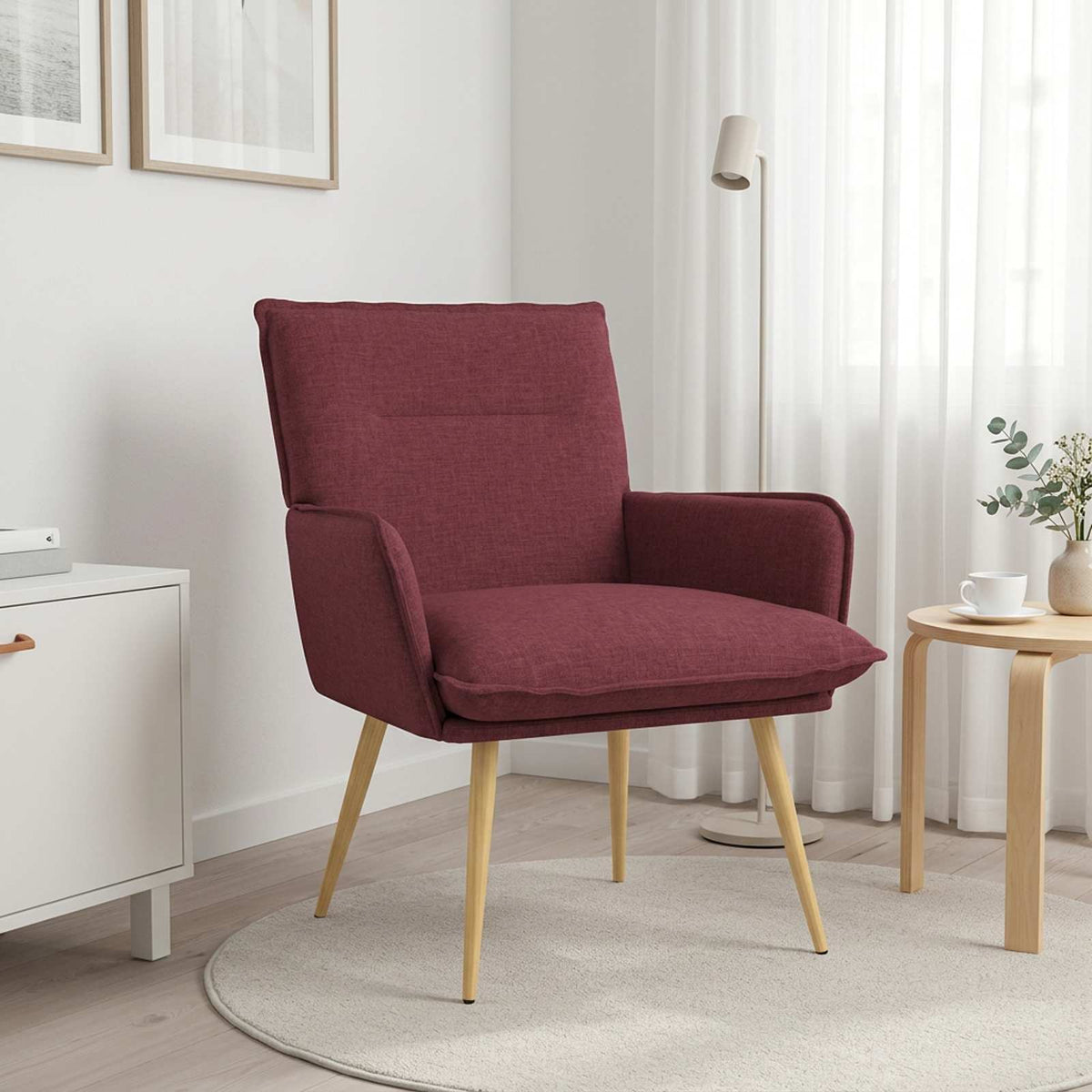 Armchair Fabric Wine red