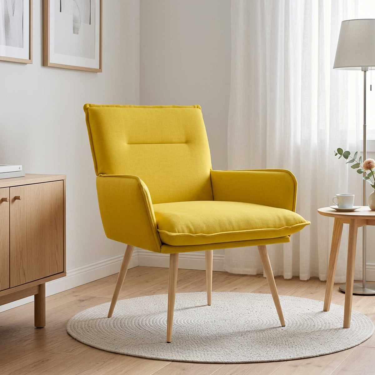 Armchair Fabric Light yellow