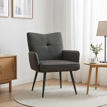 Armchair Corduroy Fabric Dark grey
