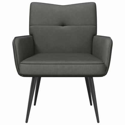 Armchair Corduroy Fabric Dark grey