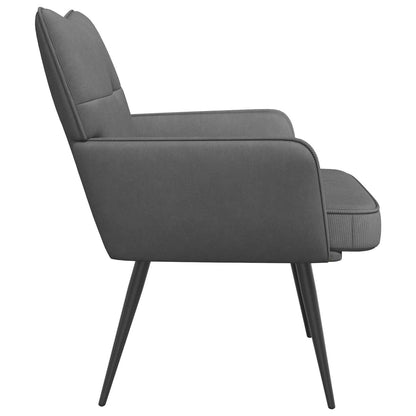 Armchair Corduroy Fabric Dark grey