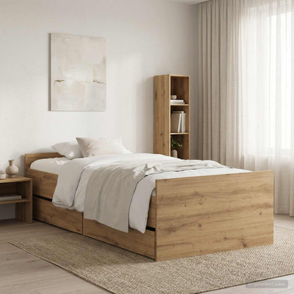 Bed Frame with Drawers without Mattress 100x200 cm Artisan oak