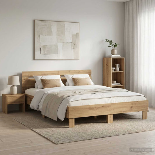 Bed Frame without Mattress 120x190 cm Artisan oak