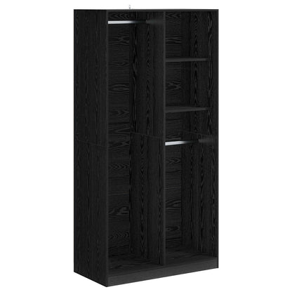 vidaXL Wardrobe Black oak 100 x 50 x 200 cm Engineered Wood 2