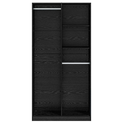 vidaXL Wardrobe Black oak 100 x 50 x 200 cm Engineered Wood 4