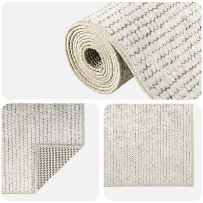 vidaXL Rug Cream 100 x 250 cm 100% Polyester 3 mm Washable 4