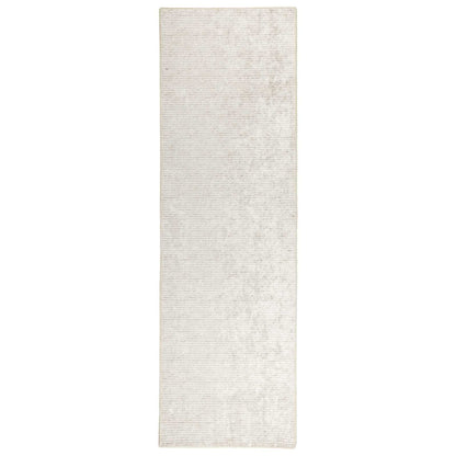vidaXL Rug Cream 100 x 250 cm 100% Polyester 3 mm Washable 2