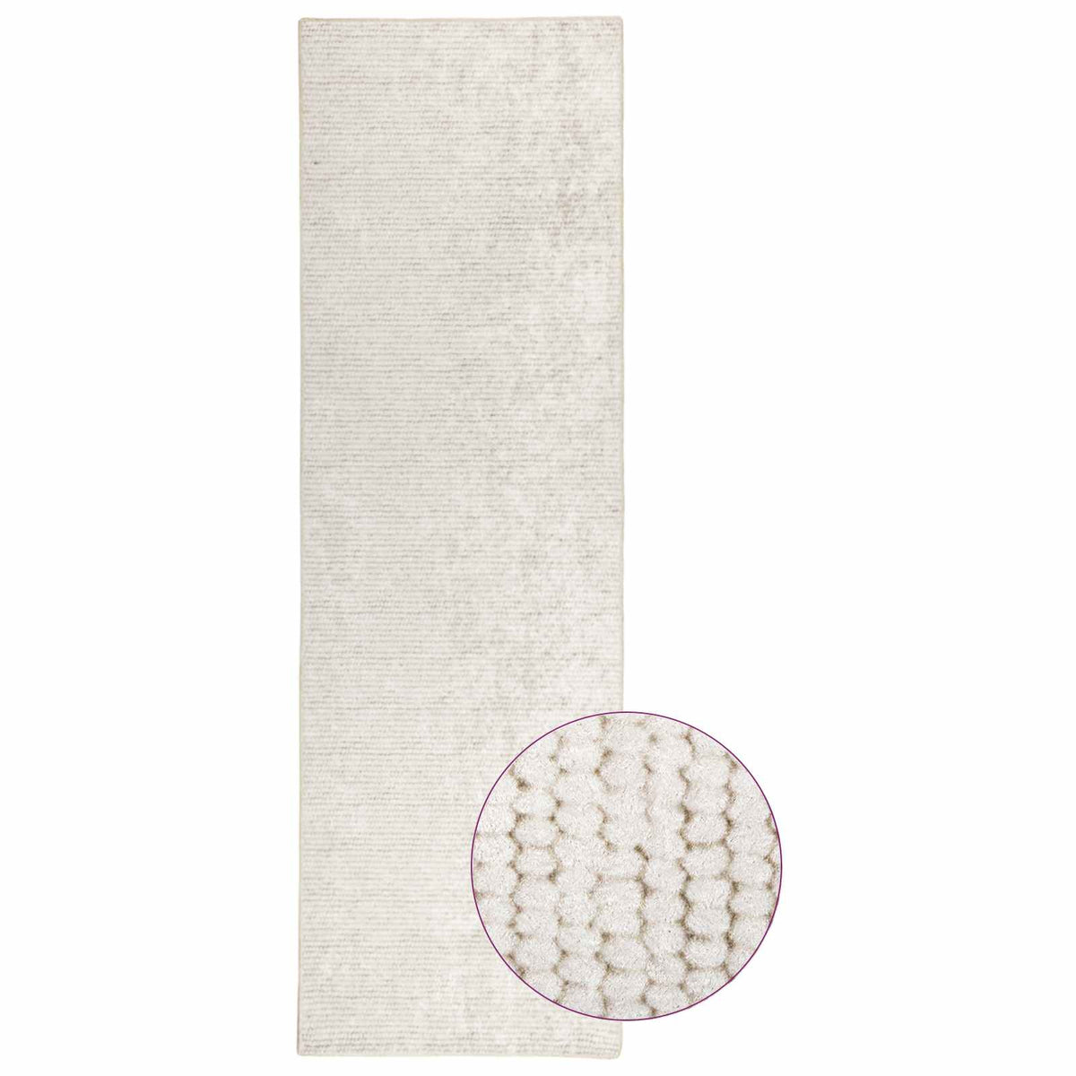 vidaXL Rug Cream 100 x 250 cm 100% Polyester 3 mm Washable 3