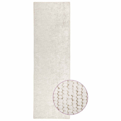 vidaXL Rug Cream 100 x 250 cm 100% Polyester 3 mm Washable 3