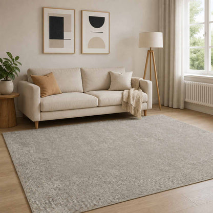 vidaXL Rug Beige 160 x 230 cm 100% Polyester 3 mm Washable 1