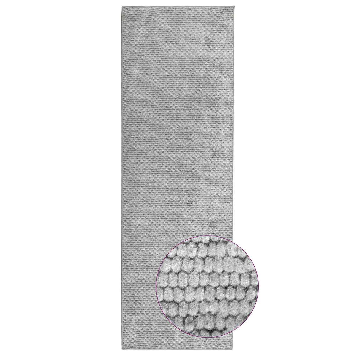vidaXL Rug Grey 100 x 250 cm 100% Polyester 3 mm Washable 3