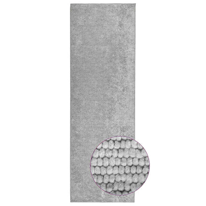 vidaXL Rug Grey 100 x 250 cm 100% Polyester 3 mm Washable 3