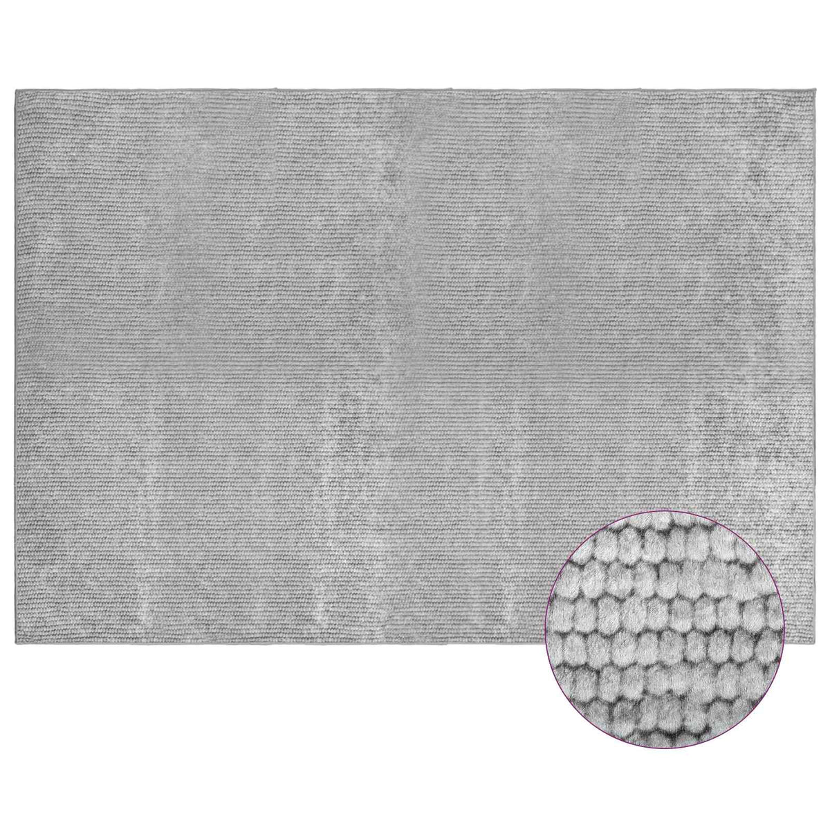 Rug 100% Polyester 3 mm Washable Grey 50 x 100–160 x 230 cm 160 x 230 cm