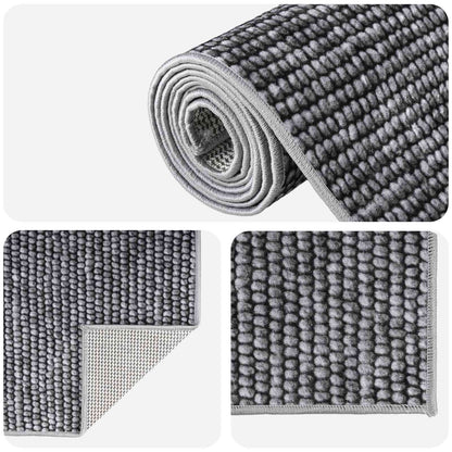 vidaXL Rug Anthracite 100 x 250 cm 100% Polyester 3 mm Washable 4