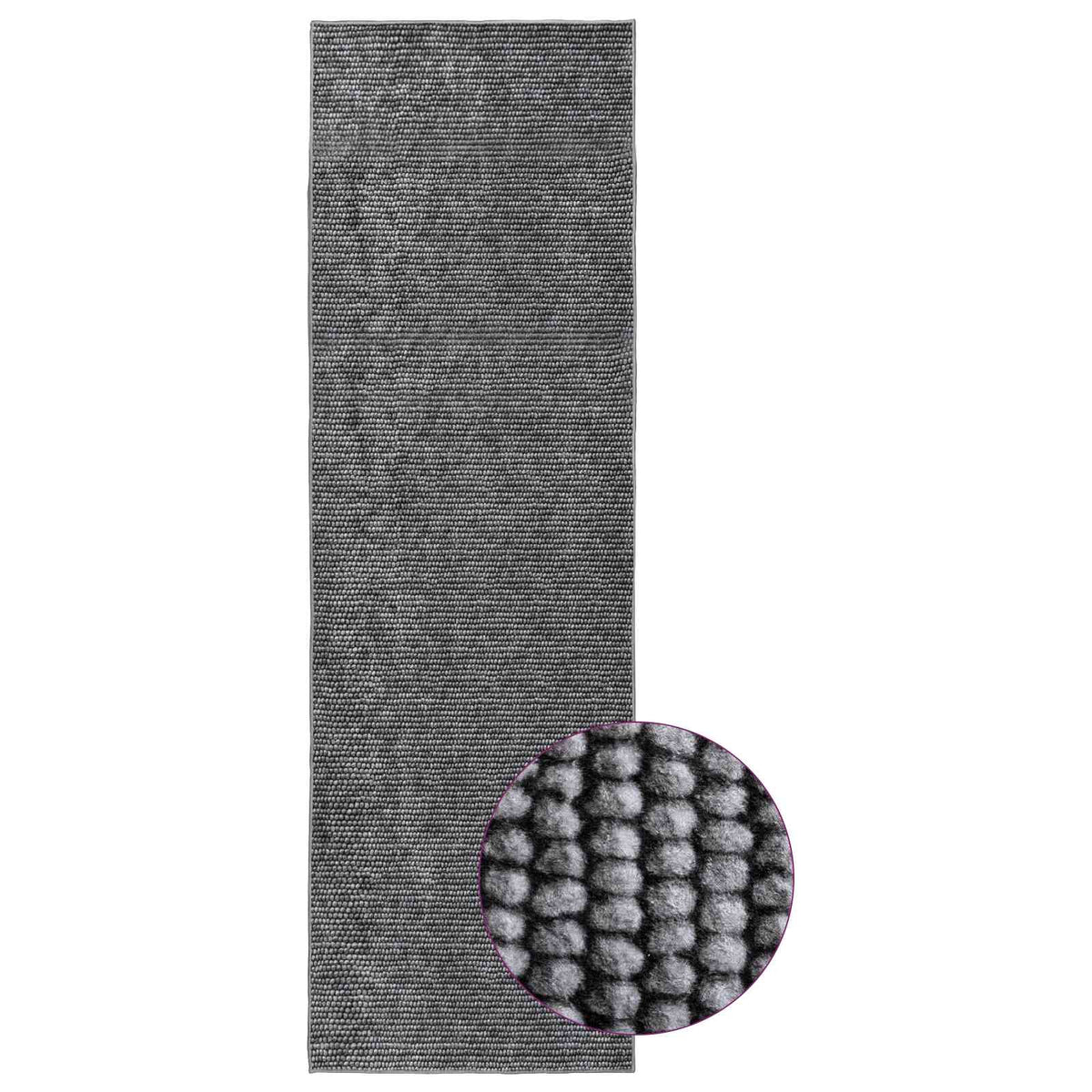 vidaXL Rug Anthracite 100 x 250 cm 100% Polyester 3 mm Washable 3