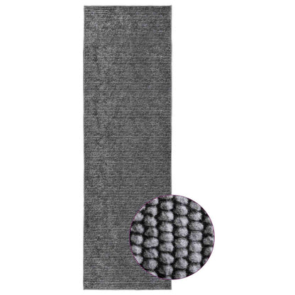 vidaXL Rug Anthracite 100 x 250 cm 100% Polyester 3 mm Washable 3