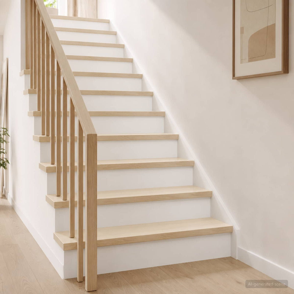vidaXL Stair Tread 2 pcs 80 x 30 x 2 cm White Solid Oak Wood 1