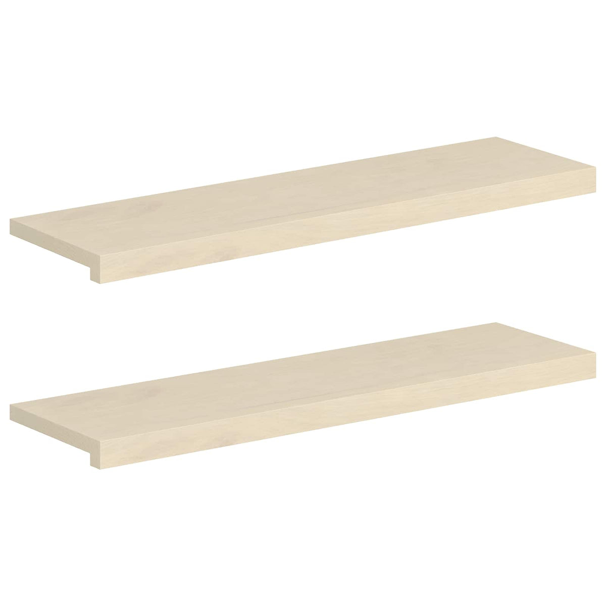 vidaXL Stair Tread 2 pcs 90 x 25 x 2 cm White Solid Oak Wood 2