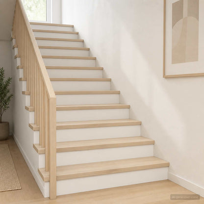 Stair Tread Solid Oak Wood Depth 25 cm 2 White 100 cm