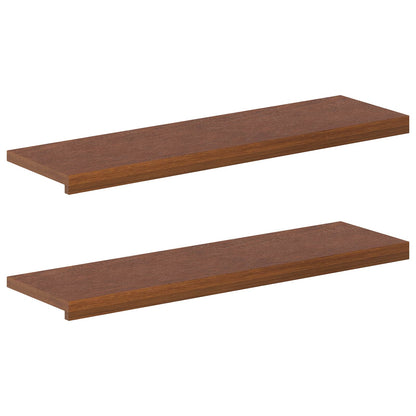 vidaXL Stair Tread 2 pcs 90 x 25 x 2 cm Dark Brown Solid Oak Wood 2