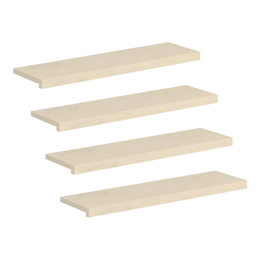 Stair Tread Solid Oak Wood Depth 30 cm 4 pcs White 90 cm