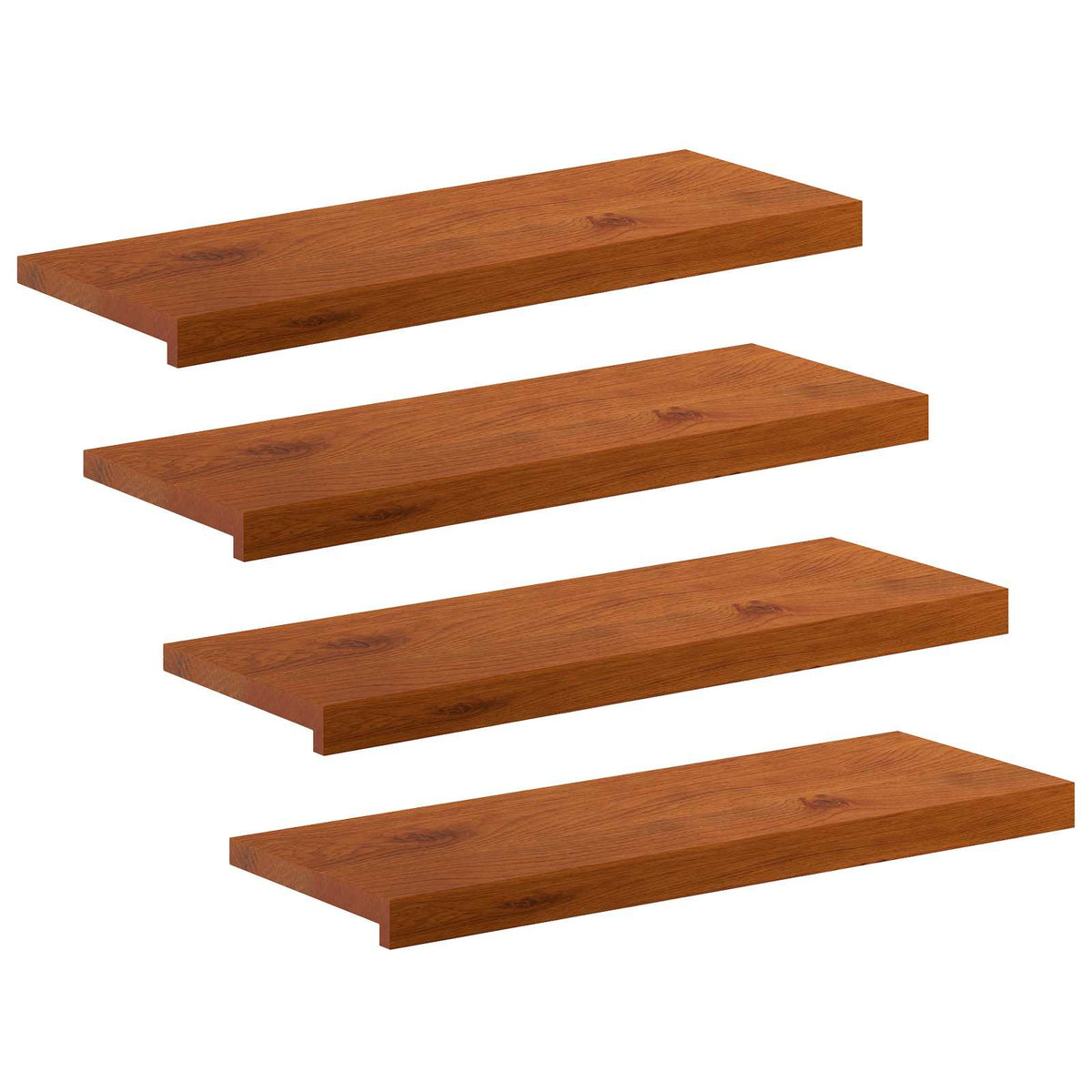Stair Tread Solid Oak Wood Depth 30 cm 4 pcs Brown 80 cm