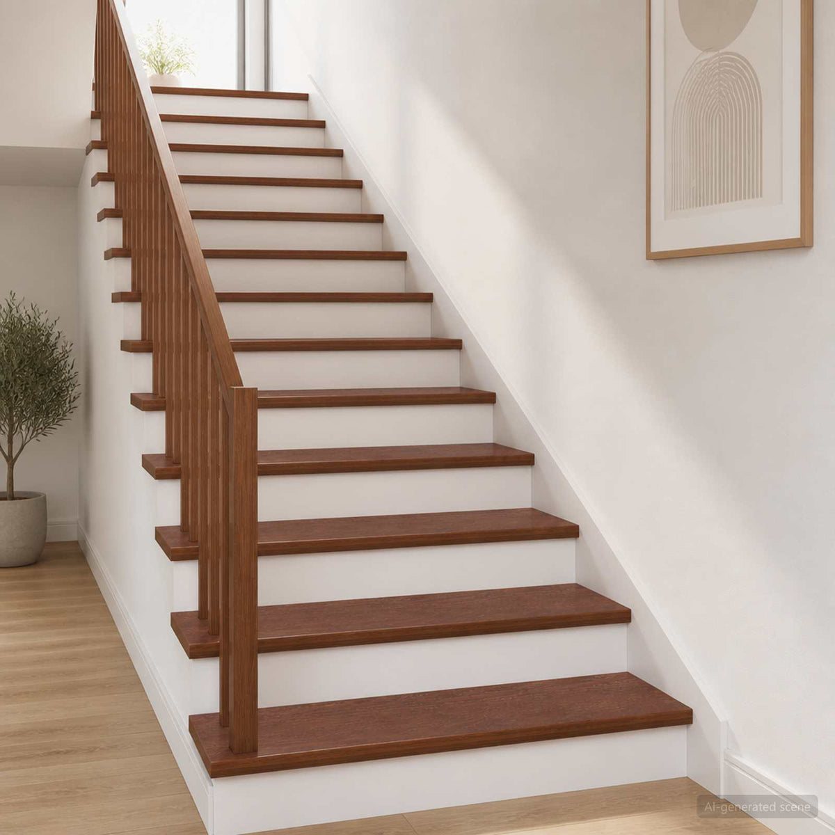 Stair Tread Solid Oak Wood Depth 30 cm 4 pcs Dark Brown 100 cm