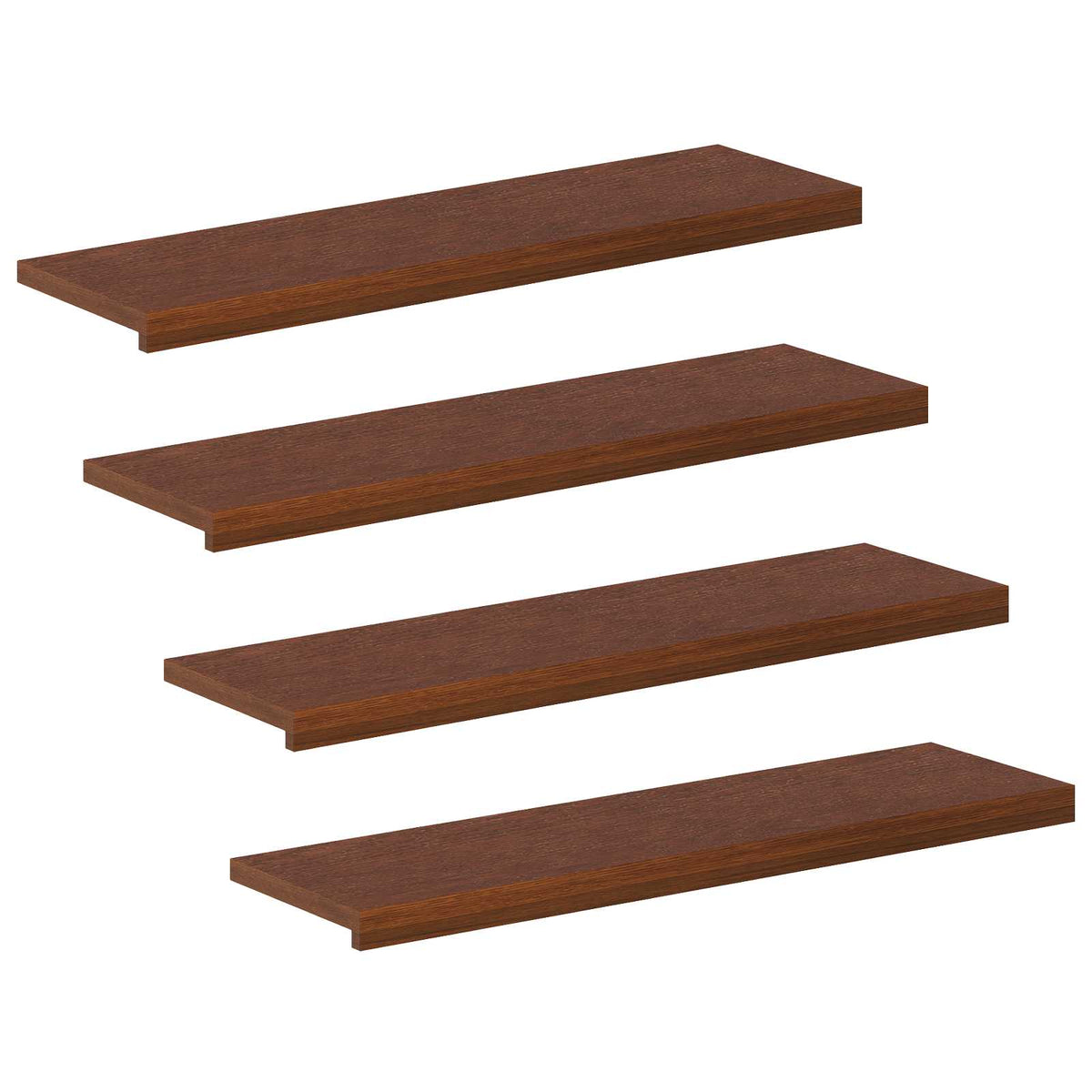 Stair Tread Solid Oak Wood Depth 30 cm 4 pcs Dark Brown 100 cm