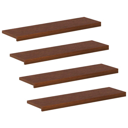 Stair Tread Solid Oak Wood Depth 30 cm 4 pcs Dark Brown 100 cm
