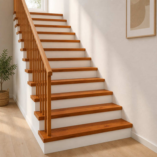 Stair Tread Solid Oak Wood Depth Brown