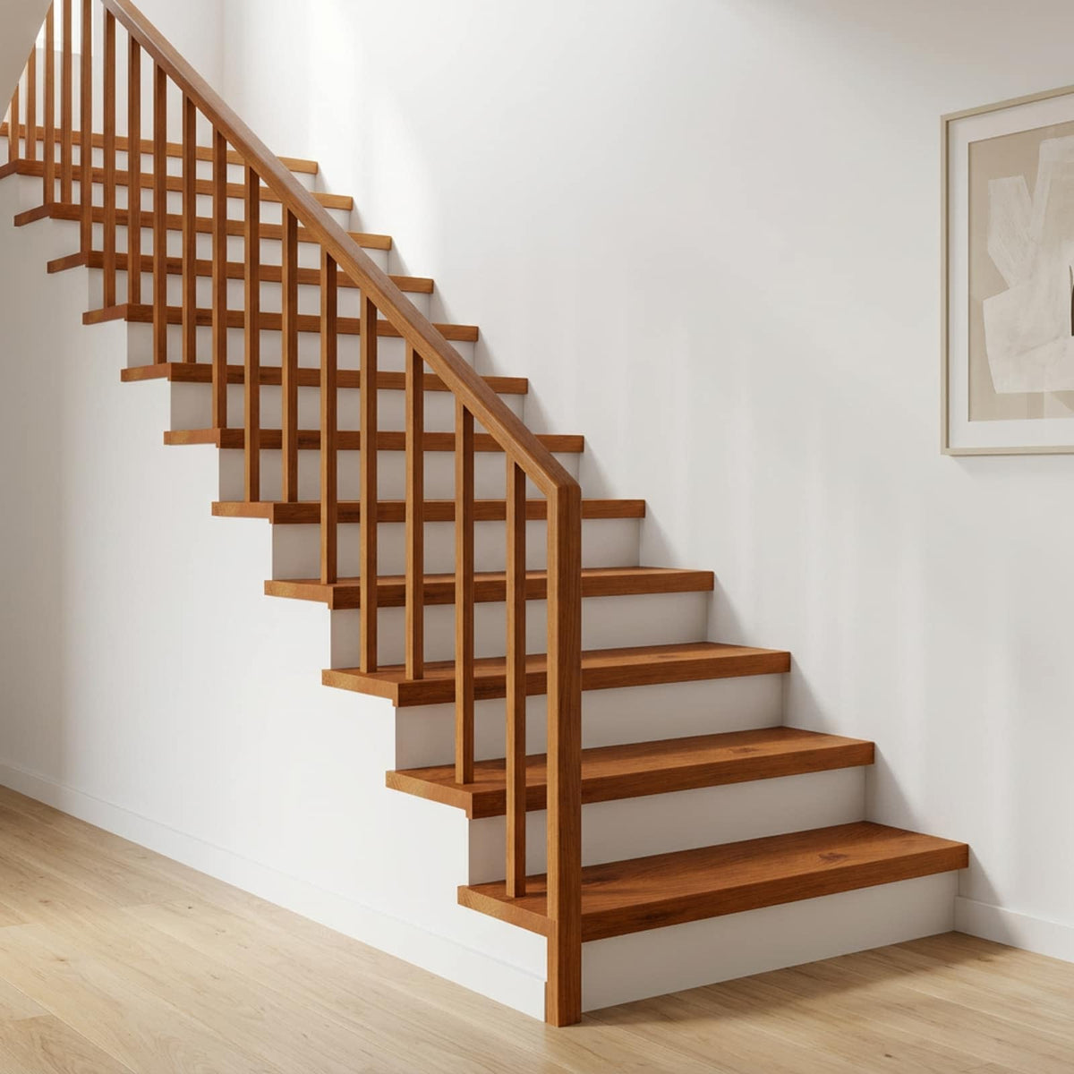 Stair Tread Solid Oak Wood Depth Brown