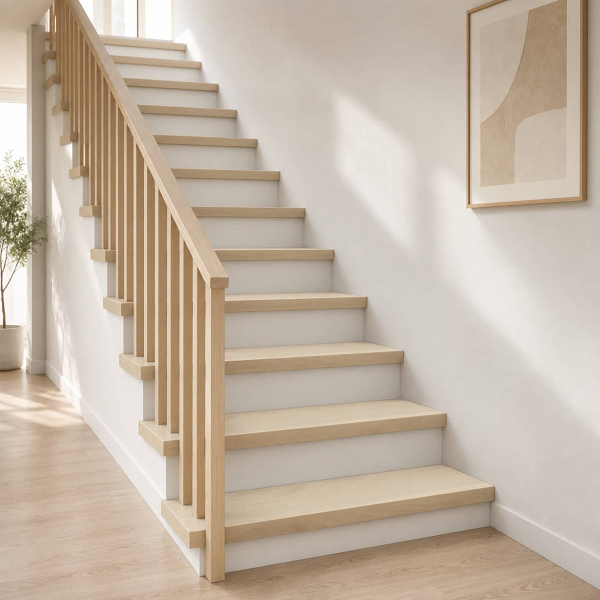 Stair Tread Solid Oak Wood Depth 30 cm 20 pcs White 110 cm